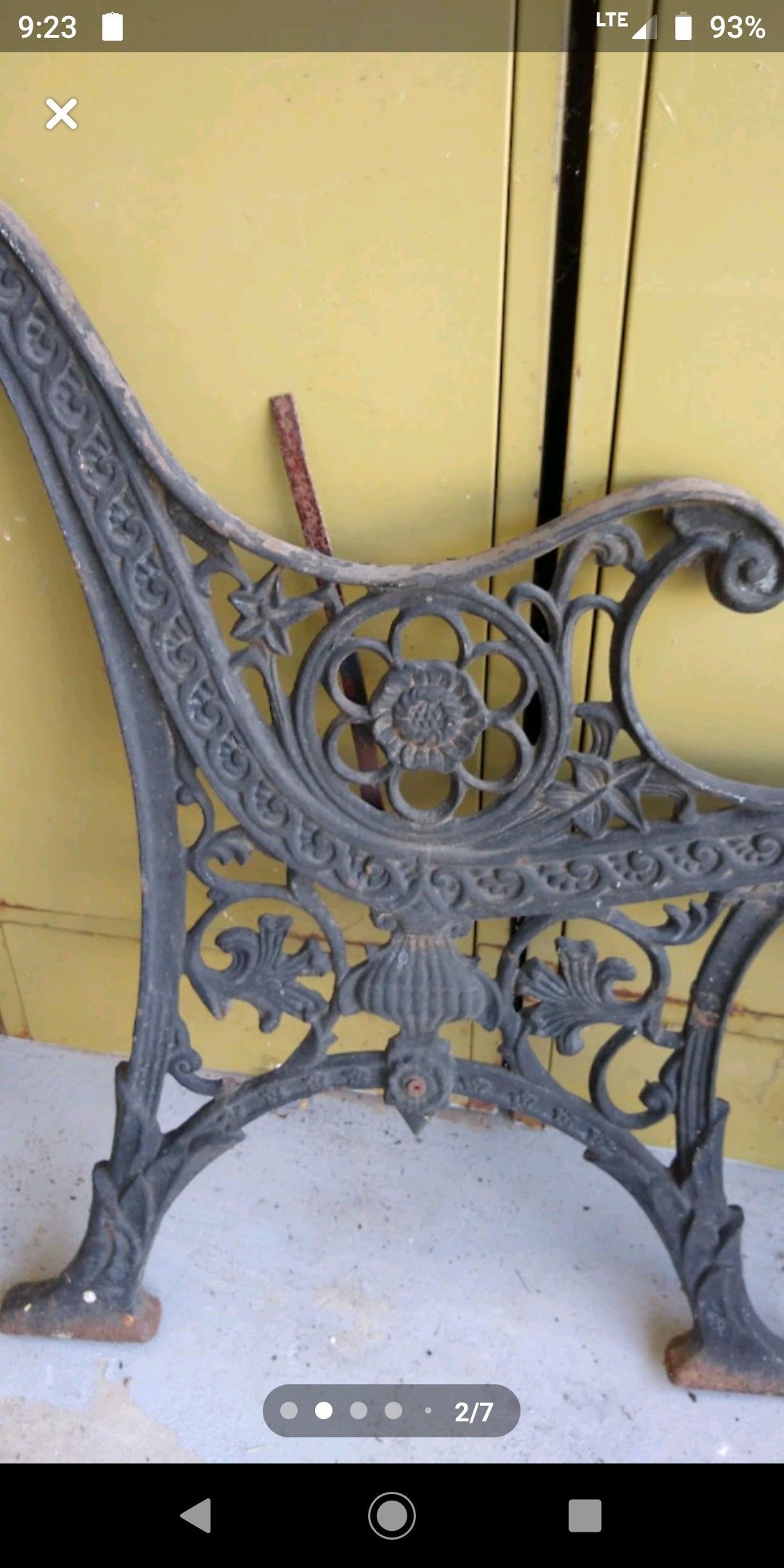 Wrought ironed bench ends