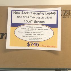 MSI GF63 Thin 10SCR-222us