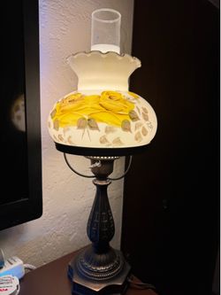Vintage Fenton Floral Lamp signed Ruby
