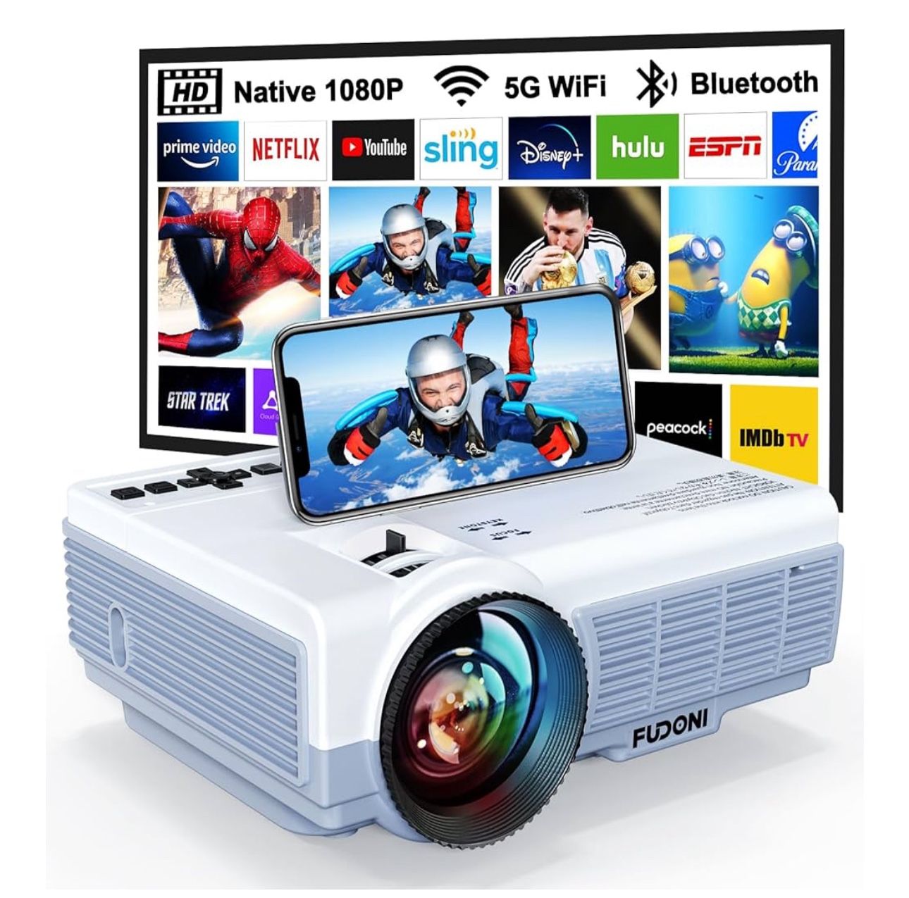 Fudoni projector 1080P Full HD Wifi