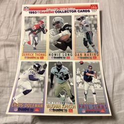 RARE NFL 1993 MCDONALD'S LIMITED EDITION FOOTBALL GAMEDAY COLLECTOR CARD