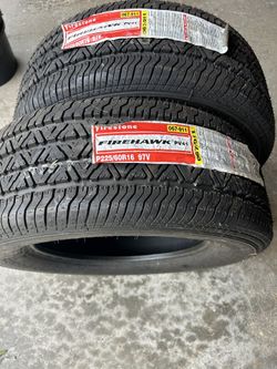 Two Firestone Firehawk Tires 225/60/16 New