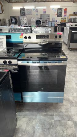 GE Electric stove glass top in stainless steel