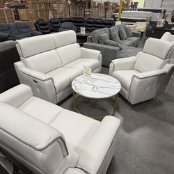 Power Recliner 3Pcs Leather Sofa Set