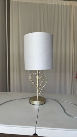 Modern Gold Table Lamp with White Shade – 21” Tall
