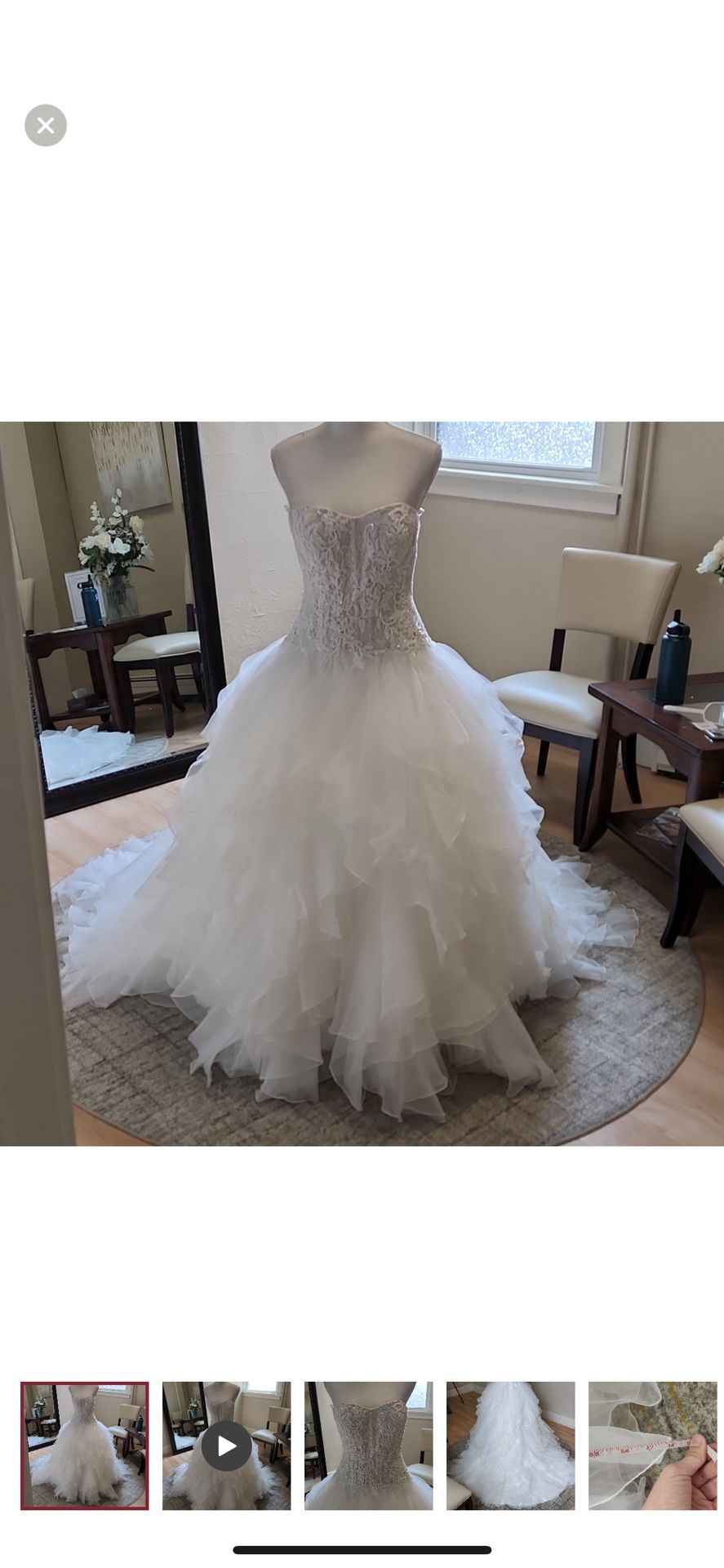 OLEG CASSINI from David’s Bridal wedding dress STYLE# CWG568 Size 6P with tags