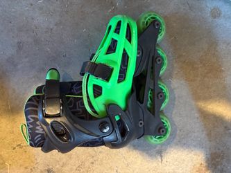 Adjustable Inline Skates – Black & Green – Good Condition