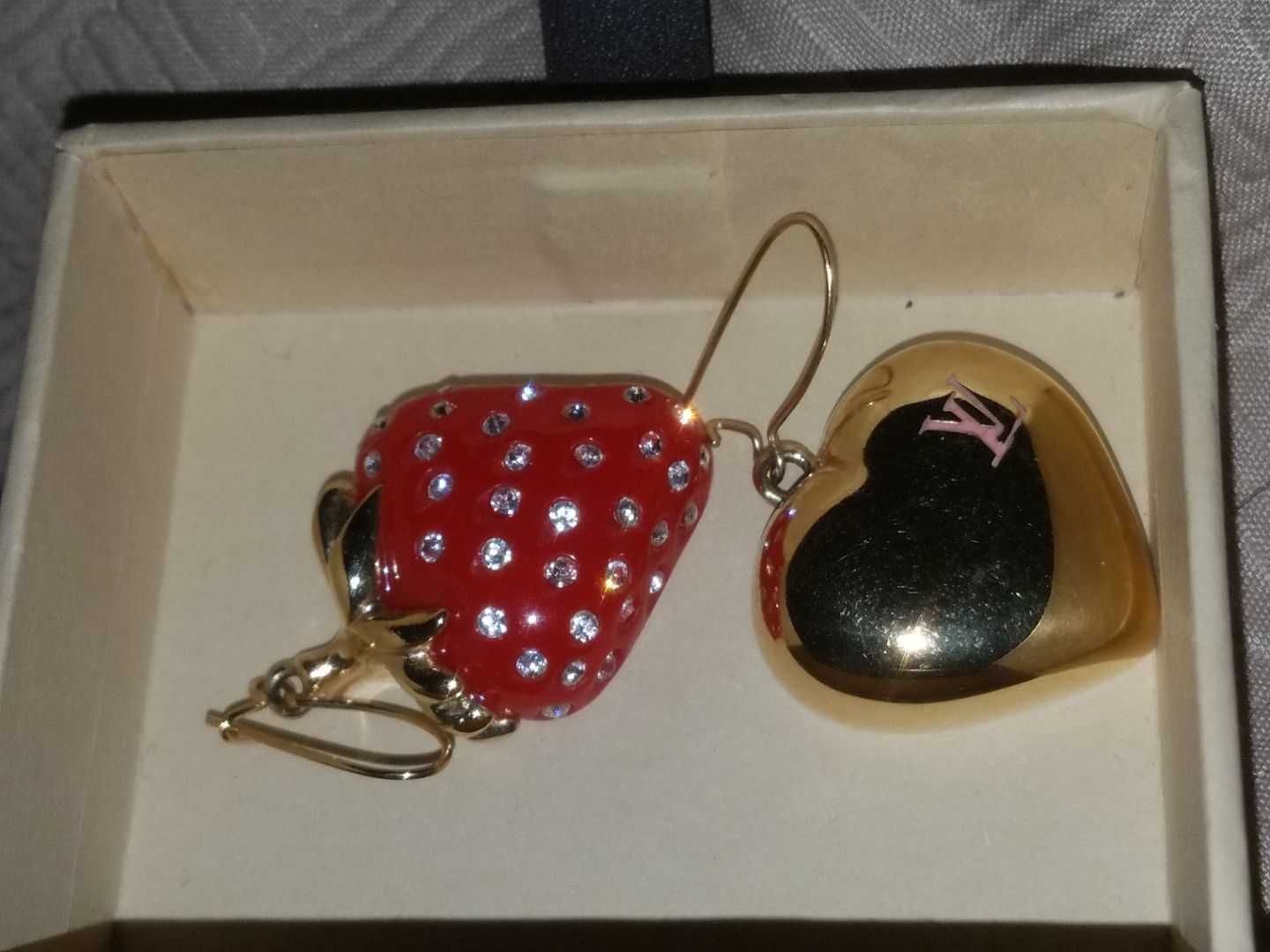 Vintage LV Heart & Berry Earrings