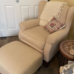 Upholstered Chair And Foot Stool $40.