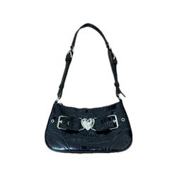 black leather shoulder bag