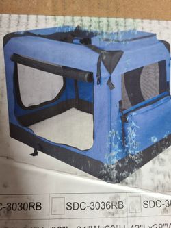 EliteField 3-Door Collapsible Soft-Sided Dog Crate, Blue Gray, 20 inch