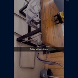 Rustic Wood Table With Four Chairs