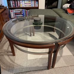 Circular Glass Coffee Table- Near New Condition!