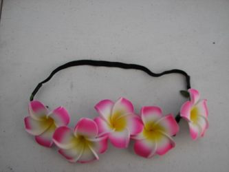 NEW Hawaiian Plumeria/Frangipani Tropical Foam Hairband Wedding Party