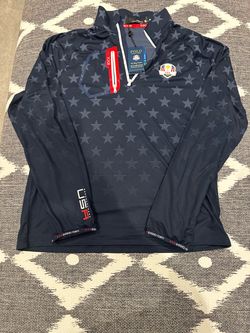 New RLX Ralph Lauren Men’s USA 2023 Ryder Cup Golf 1/4 Zip Pullover  Large