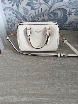Coach White Leather Mini Satchel Crossbody Bag