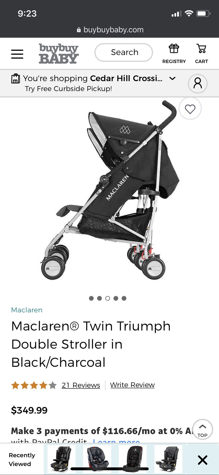 Maclaren Double Stroller