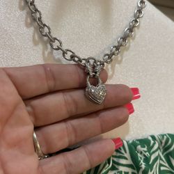 Vintage Diamond Heart Shaped Pendant And Earrings