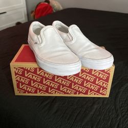 White Slip On Vans