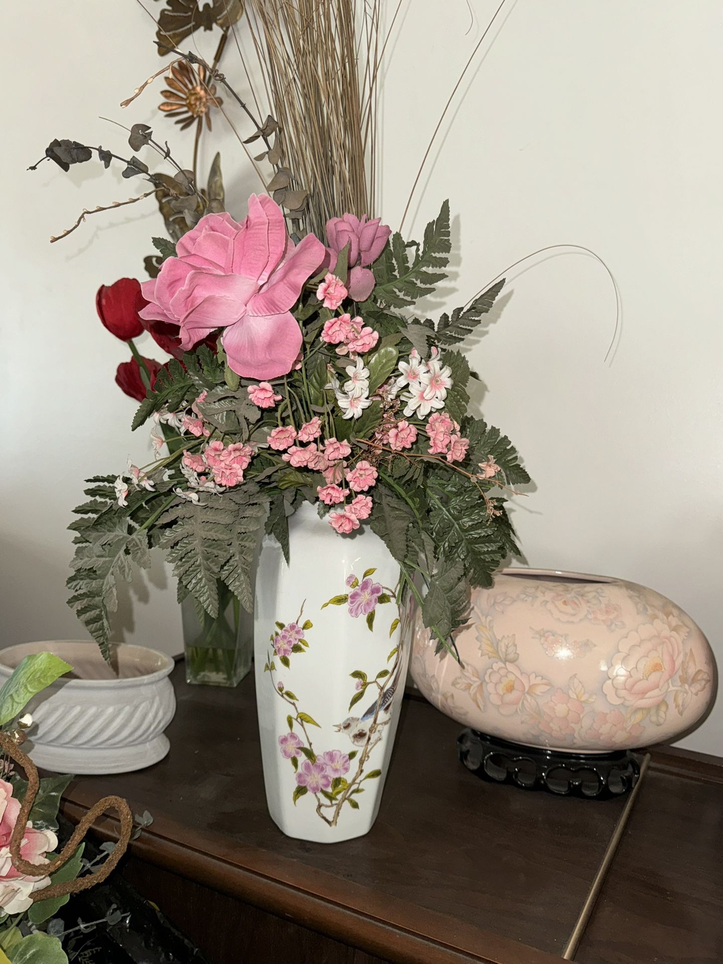 Mothers Day Vase Pink & Gold Color