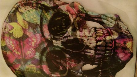 Huge BUTTERFLY SKULL iron on