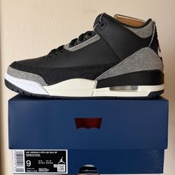 Mens Nike Air Jordan Retro 3 Size 9 Levi Black