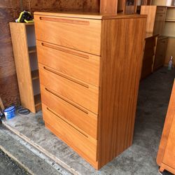 Vintage Danish Mid Century Modern Teak Highboy Dresser