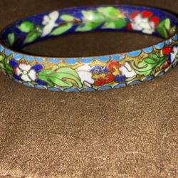 Vintage Cloisonné Enamel Bangle Bracelet