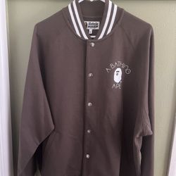 Bape Varsity Jacket “ New year “ Brown