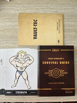  2015 Fallout 4 Vault Dweller's Survival Guide Collector's + SPECIAL cards & Map