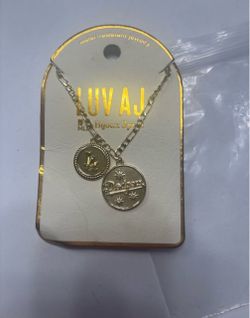Los Angeles Dodgers LUV AJ Double Coin Logo Necklace