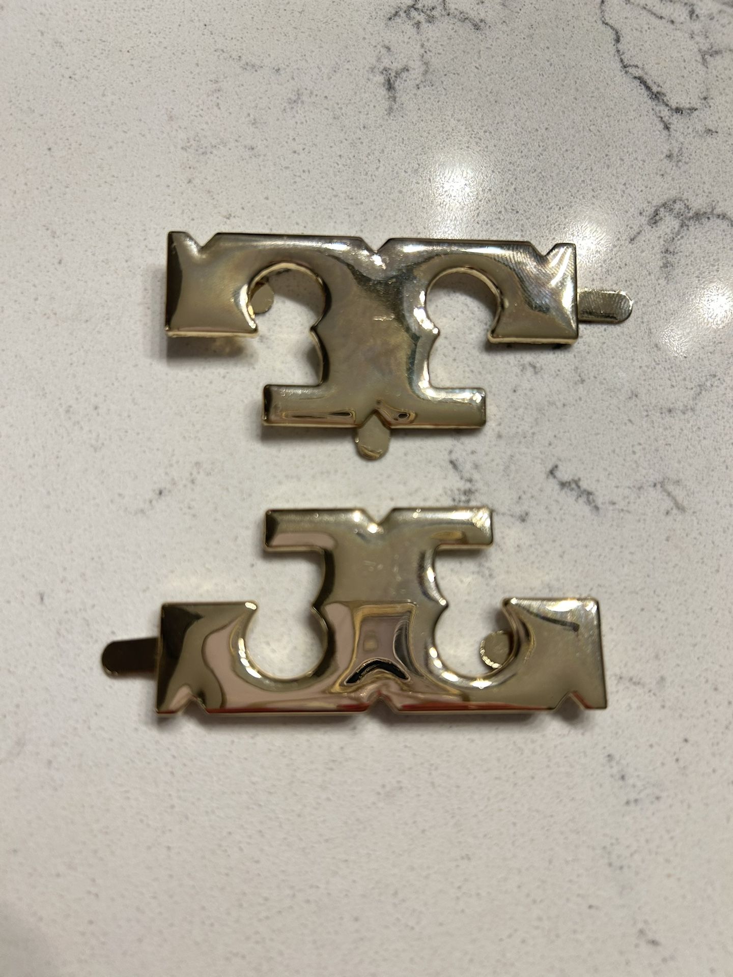 Soft gold, Tory Burch, metal replacement emblem/tag