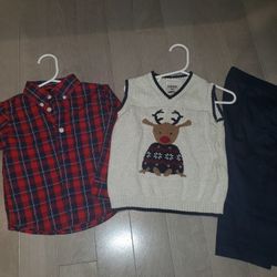Holiday Outfit 3pcs For Baby Boy 24m