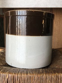 Two Tone stoneware Crock,I Gallon Size