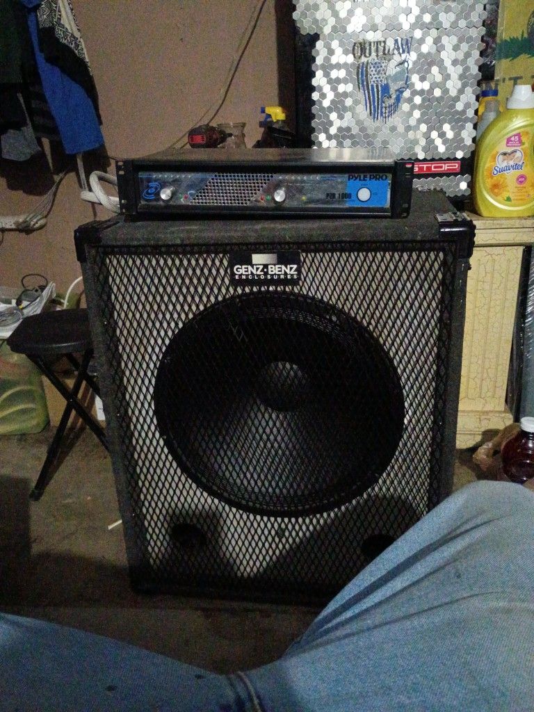 An 18 Inch Jeans Benz Speaker In The Box A Pile Pro 2000 Watt Amplifier