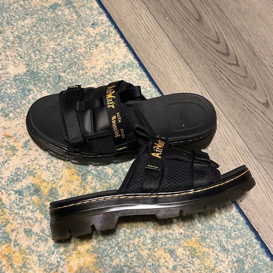 New Mens Doc Martens AYCE Platform Black Sandals Slides Size  display picture 2