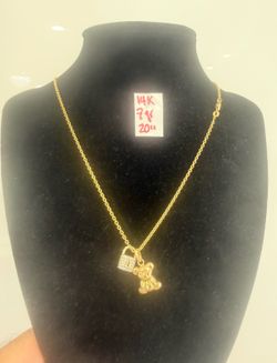 14K Solid Gold Chain and Pendants For Wedding 7Gr 20 Inches Long