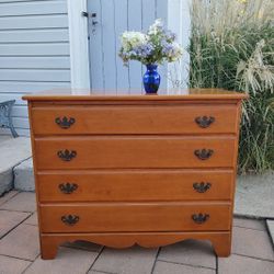 Hard Rock Maple 4 Drawer Wide Dresser