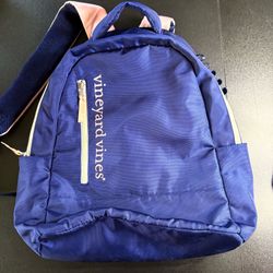 Vineyard Vines backpack Blue and pink school travel office 15 inch