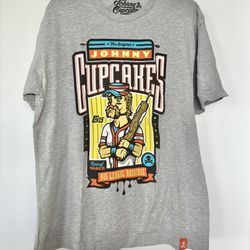 Johnny Cupcakes Relief Baker Cakes 2015 T-Shirt Gray XL