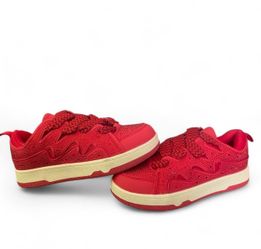 Red Rhinestone Low-Top Sneakers