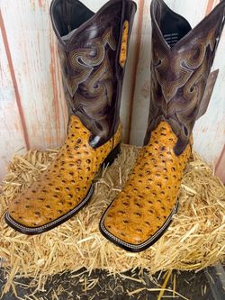 NEW SIZE 13 COWBOY BOOTS OSTRICH PRINT