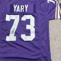 Ron Yary Signed Autograph Custom Jersey-JSA Coa Sticker Only- Minnesota Vikings