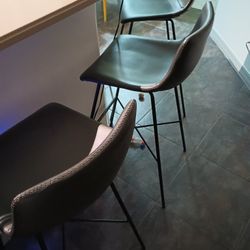 Poly & Bark Bar Stools Counter Chairs Set 3