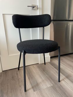 NEW Set of 4 Black Bouclé Dining Chairs