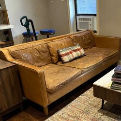 West Elm Leather Couch