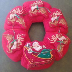 Christmas Handmade Fabric Wreath Hanger/decor Accent