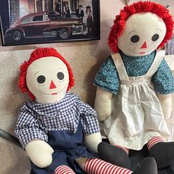 Raggedy Ann and Andy vintage dolls