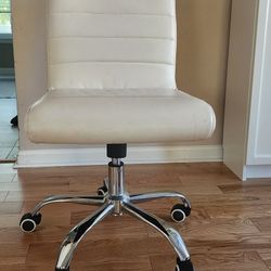 White Faux Leather Office Chair