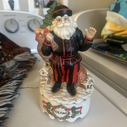 Vintage Poland Santa Music Box 